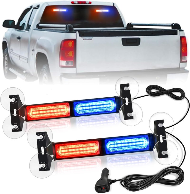 Nilight شريط ضوء تحذير الطوارئ LED 40 باللونين الأزرق والأحمر مع أكواب شفط لسيارات الشاحنات والمركبات الإنشائية - Image 1
